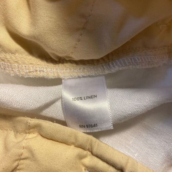 J. Jill Love Linen White Wide-Leg Pants Elastic Back Waist with Side Zip - Picture 5 of 6